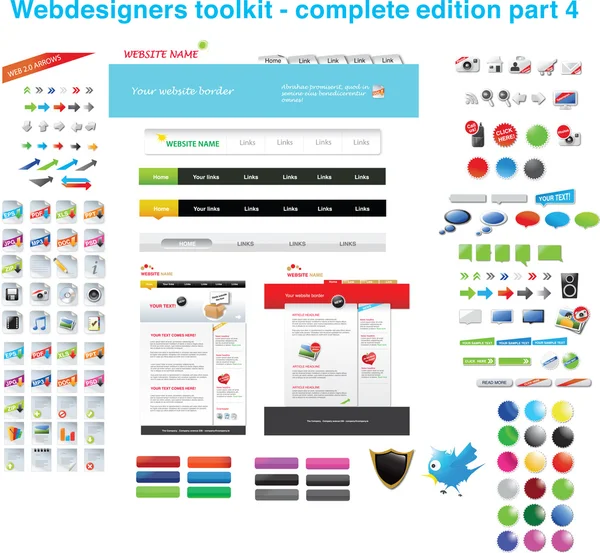 Collection de boîtes à outils Webdesigners — Image vectorielle