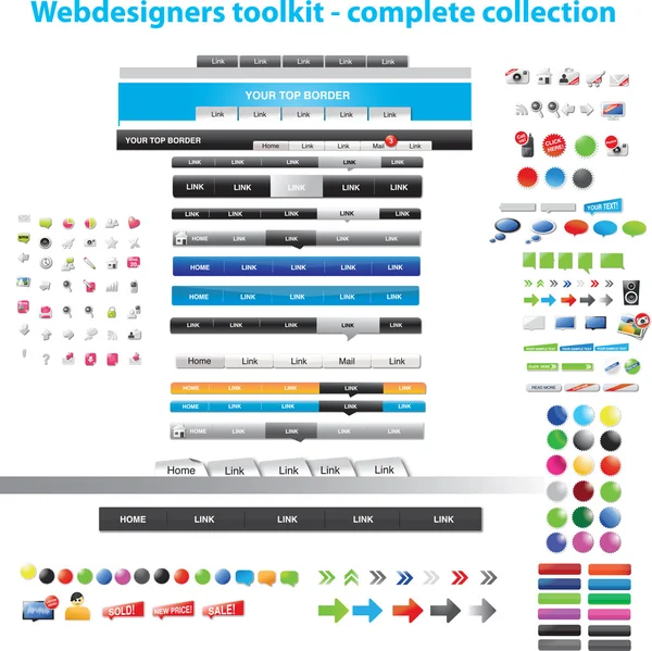 Webdesignérů toolkit kolekce — Stockový vektor