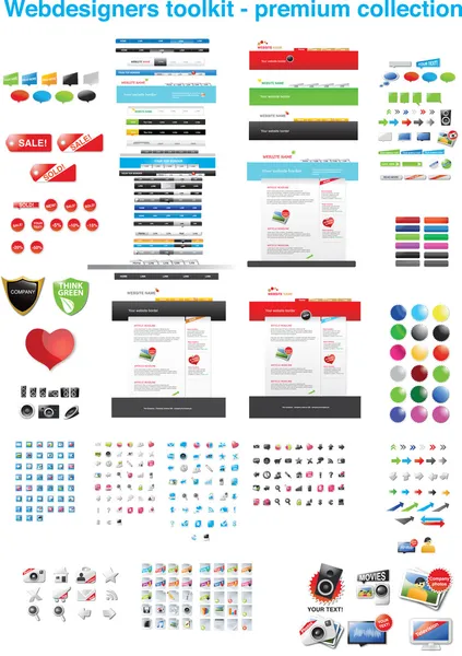 Kit de herramientas de diseñadores web - colección premium — Vector de stock