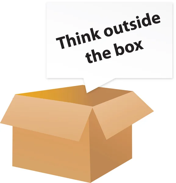 Gondolkodj a dobozon kívül! — Stock Vector