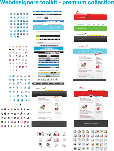 Kit de herramientas de diseñadores web — Archivo Imágenes Vectoriales