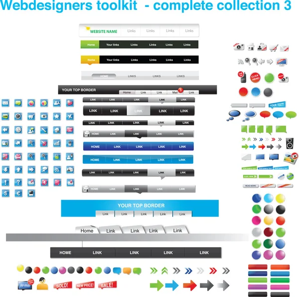 Webdesigners toolkit collection — Stock Vector