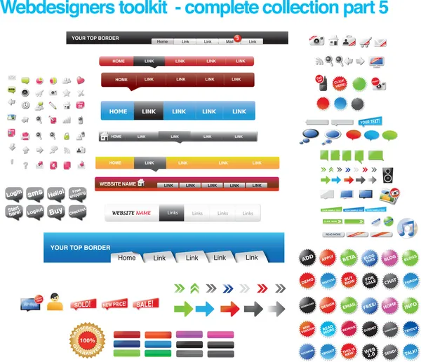 Webdesigners toolkit collection — Stock Vector