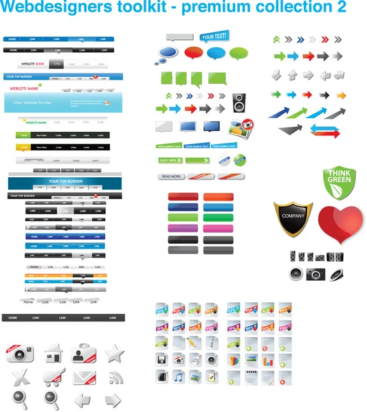 Kit de herramientas de diseñadores web - colección premium 2 — Archivo Imágenes Vectoriales