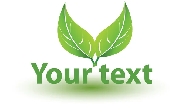Modèle de texte avec feuilles — Image vectorielle
