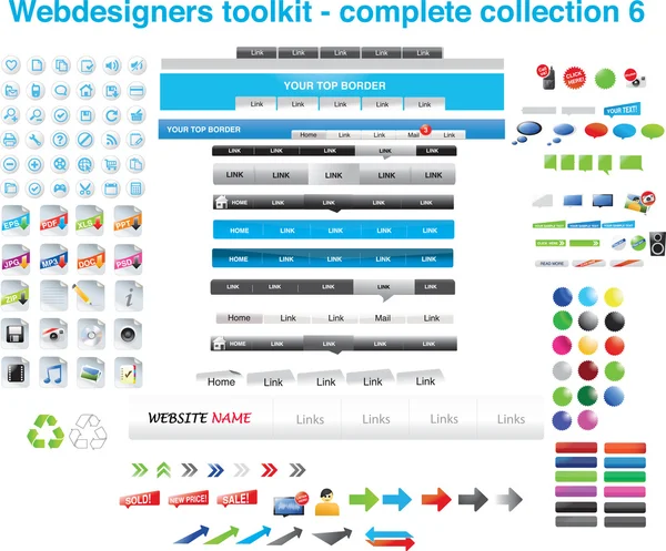 Web designers kit de ferramentas - edição completa 6 — Vetor de Stock