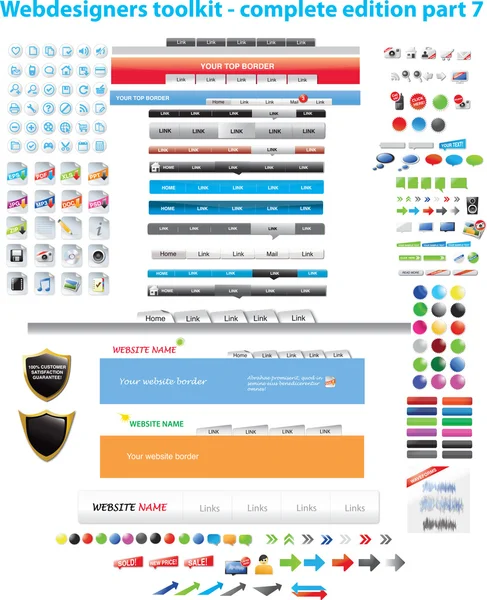 Kit di strumenti per web designer - edizione completa 7 — Vettoriale Stock