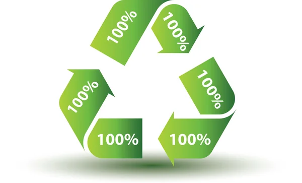 Ícone de reciclagem com texto — Vetor de Stock