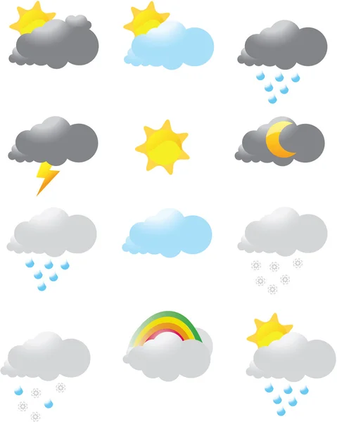 Lesklý počasí ikony — Stockový vektor