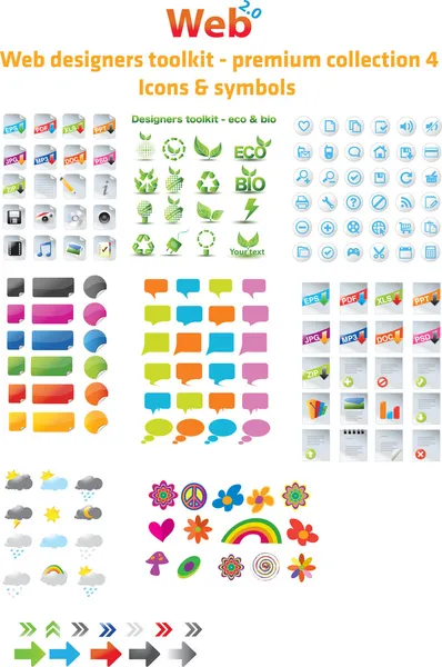 Kit de herramientas de diseñadores web - colección premium 4 — Archivo Imágenes Vectoriales