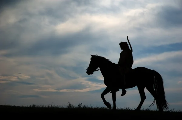 Riding horseman — Stock Photo, Image