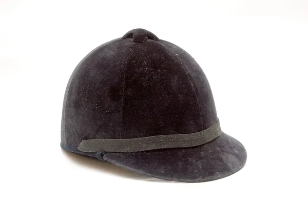 Чёрный шлем жокея — стоковое фото