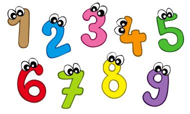 Cartoon numbers clipart