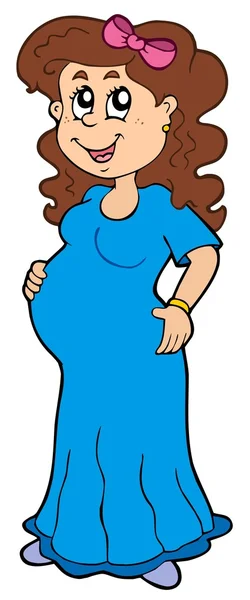 Dibujos animados mujer embarazada — Archivo Imágenes Vectoriales