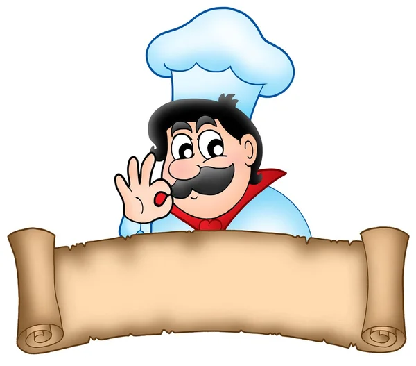 Banner con chef de dibujos animados — Foto de Stock