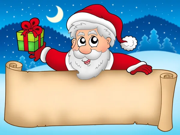 Banner with cute Santa Claus — Stock Photo, Image