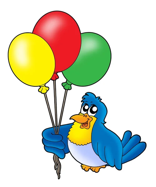 Bird with balloons — Stock Photo, Image