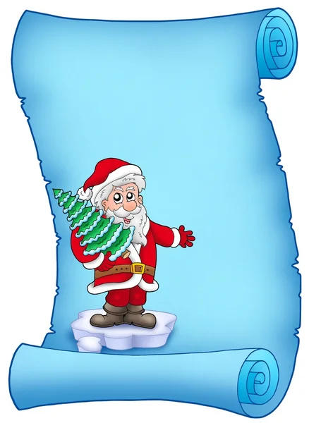 stock image Blue parchment with Santa Claus 4