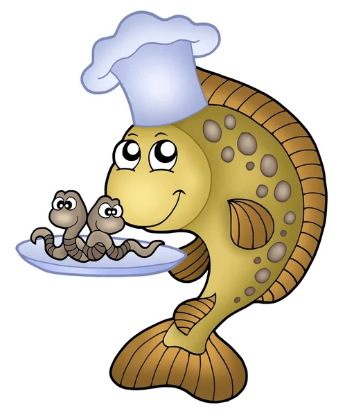 stock image Carp chef with earthworms