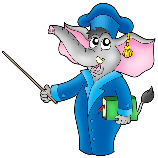 Profesor de elefante de dibujos animados —  Fotos de Stock