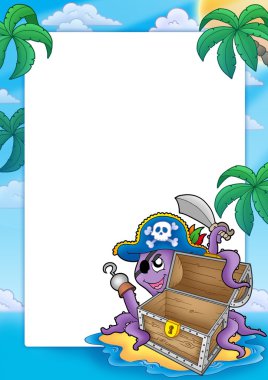 Frame with pirate octopus clipart