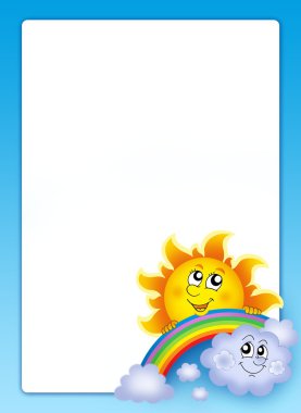 Frame with Sun and cloud clipart