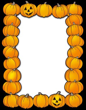 Halloween frame with pumpkins clipart