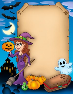 Halloween parchment 4 clipart