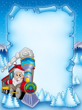 Christmas parchment with Santa Claus 2 clipart