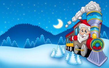 Landscape with Santa Claus 7 clipart