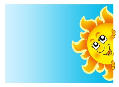 Lurking Sun on sky clipart