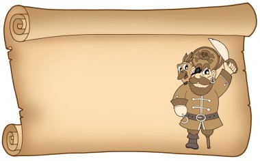 Old parchment with pirate clipart