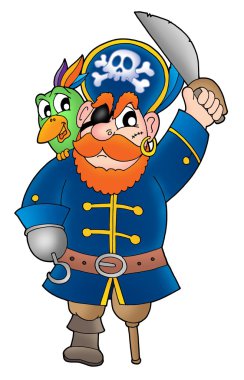 Pirate with parrot 2 clipart