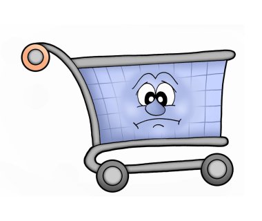 Shoping cart sad clipart