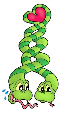 Snakes in love clipart