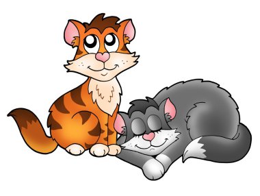 Two cute cats clipart