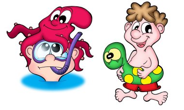 Two swimmers clipart