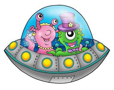 UFO wedding couple clipart