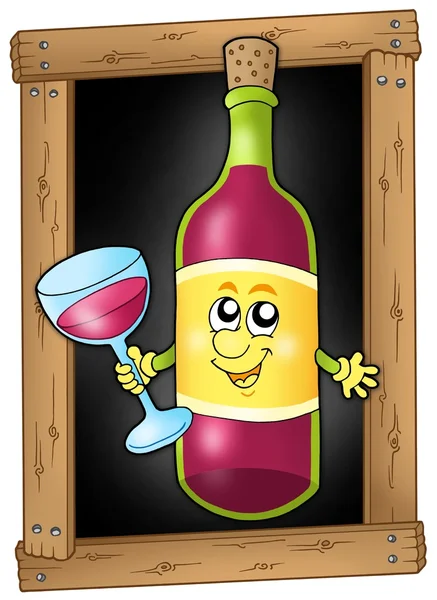 Cartoon-Wein auf Tafel — Stockfoto