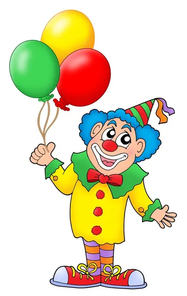 Clown mit Luftballons — Stockfoto