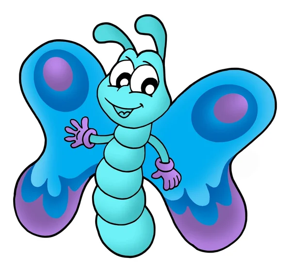 Милая голубая бабочка — стоковое фото