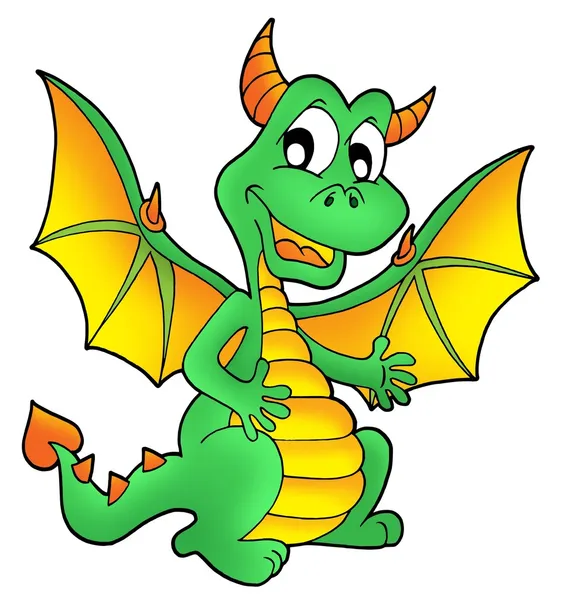 Милый зеленый дракон — стоковое фото