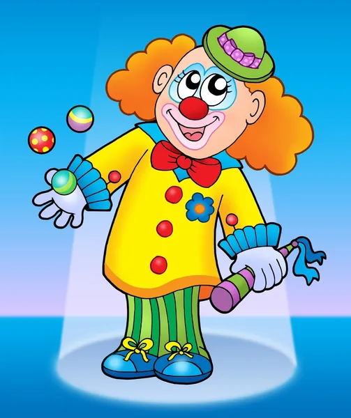 Симпатичный счастливый клоун — стоковое фото
