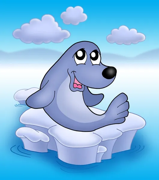 Cute seal on iceberg 2 — Stock Photo, Image