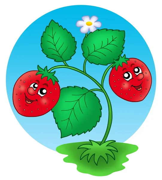 Süße lächelnde Erdbeere — Stockfoto