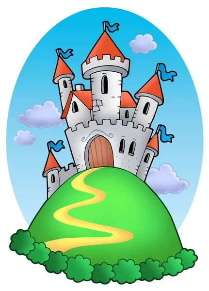 Сказочный замок с облаками — стоковое фото