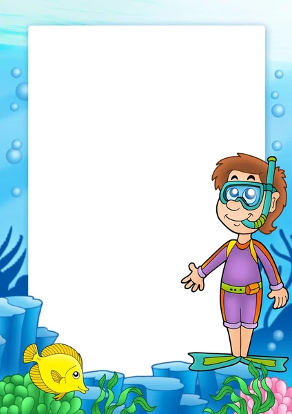 stock image Frame with snorkel diver 2