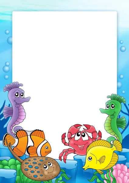 Frame with tropical fishes 2 — Stock Photo, Image