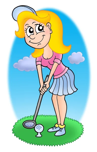Golf lány 2 — Stock Fotó