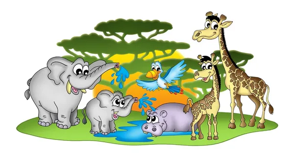 Groep Afrikaanse dieren — Stockfoto